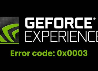 Ошибка error code 0x0003 в NVIDIA Geforce Experience